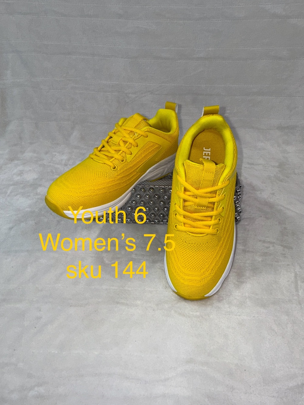 Bright Yellow Jerko Youth 6, women’s 7.5 Athletic Sneakers - Lightweight Lace-Up